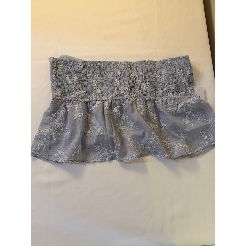 Princess Polly Rosenberg Strapless Top Blue Floral Embroidered NWT US 10 - Picture 8 of 9